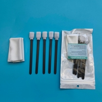 Éponge de nettoyage sans peluches à manche noir, applicateur de précision à pointe en mousse, kit de nettoyage d'imprimante avec lingettes en polyester