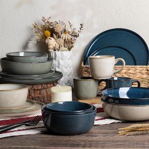 Service de vaisselle écologique de luxe nordique moderne glaçure réactive bleue en céramique pour le commerce électronique et les magasins chauds - Product Image 1