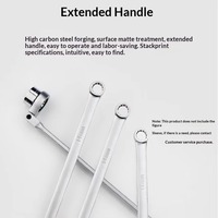 Jeu de clés à cliquet à tête flexible en acier au chrome-vanadium Cr-V, clé Torx double extrémité allongée, kit d'outils combinés