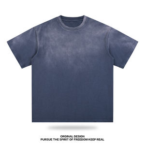 T-shirt Hip Hop surdimensionné en coton lourd 250 g/m² pour homme Xishe avec logo imprimé numérique personnalisé sur le devant, finition délavée - Product Image 1