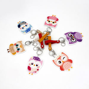 Usine hiboux 5D Art diamant <span class=keywords><strong>peinture</strong></span> Kits bricolage créatif pâte jouets à la main porte-clés porte-clés pour enfants garçons et filles - Product Image 1