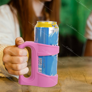 Supports de canettes en silicone sans BPA, antidérapants, réutilisables, pour canettes de soda colorées - Product Image 3