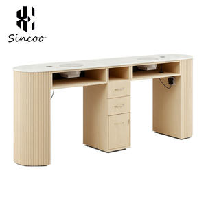 Manufacturer Fashion Light Luxury Style <b>Nail</b> Art Table Simple Chair Customizable Colors Single Double-Special <b>Nail</b> Table <b>Desk</b> - Product Image 5