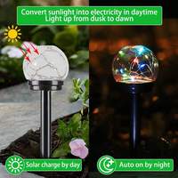 Lampe solaire de jardin, globe RGBW changeant de couleur, IP65 étanche, pour l'éclairage paysager, les allées et les jardins