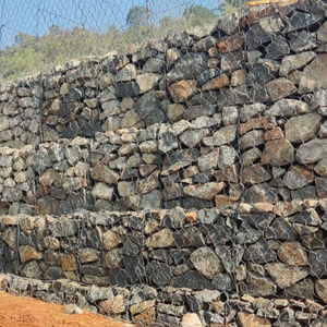 Dipped Galvanized Welded Black <b>Wire</b> <b>Mesh</b> Gabion Walls Retaining Wall for Garden Landscape Rock-filled Cage Durable Easy Install - Product Image 5