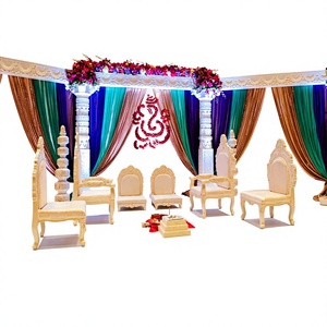 Traditional Indian Wedding Vidhi Mandap <b>Chairs</b> Maharani Gold Mandap Vedi <b>Chairs</b> Set For Wedding Ceremony Gujarati Wedding <b>Chair</b> - Product Image 3