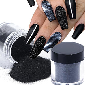1 Boîte de Poudre à Tremper Noire et Blanche pour Ongles, Pigment Brillant, Poussière Laser, <span class=keywords><strong>Sucre</strong></span>, Paillettes, Décorations <span class=keywords><strong>Manucure</strong></span> - Product Image 1