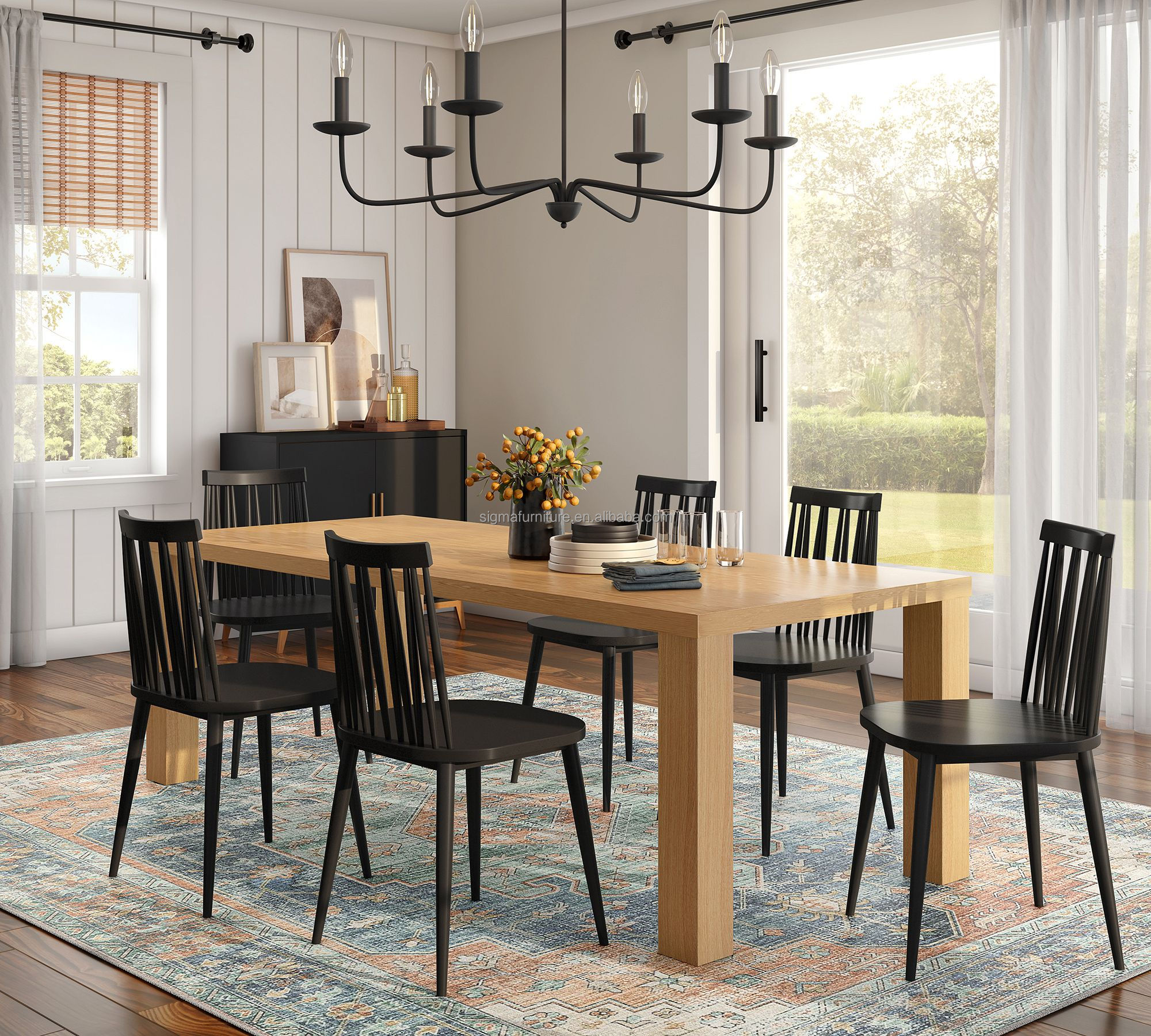Most popular modern living room furniture rectangle wooden dining table