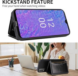 เคสโทรศัพท์หนังสะพายข้างพร้อมกระเป๋าสตางค์และดีไซน์กันกระแทกสำหรับ Nokia C210 MC1132 Laudtec-Business Style ขาตั้งตั้งโต๊ะแบบหรูหรา - Product Image 6