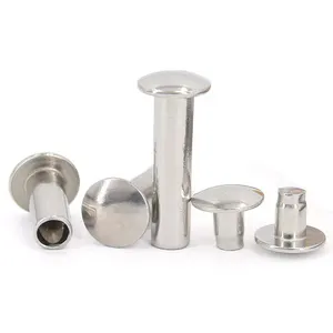 304 stainless steel flat round head rivet knock type male and female rivets