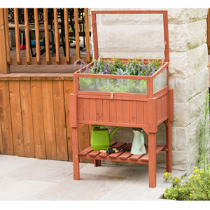 Étagère de stock sans quantité minimale de commande quantité étagère extérieure en bois plante mini serre surélevée livraison en 7 jours - Product Image 3