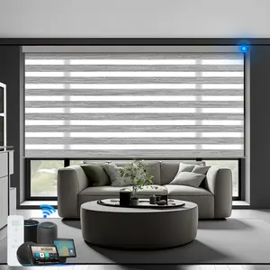 Smart zebra blackout blinds motorized roller blinds manual /electric fabric blackout day and night zebra windows blinds