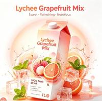 Bulk leverbaar: kant-en-klare fruitdrank, aromatisch, fris, zoetzuur, lychee-grapefruit mix sap