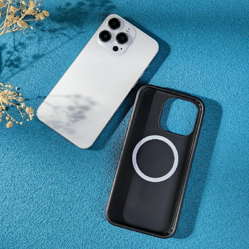 Casing ponsel warna Gypsophila, casing ponsel mode Gypsophila tahan guncangan TPU & PC, penutup pengisian daya nirkabel magnetis untuk iPhone 14 15 16 Pro Max