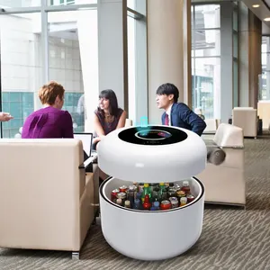 AC Power Electric Liftup Mini Smart Fridge Coffee Tables Round Modern Smart Center Coffee Tea Table with Fridge of New Product