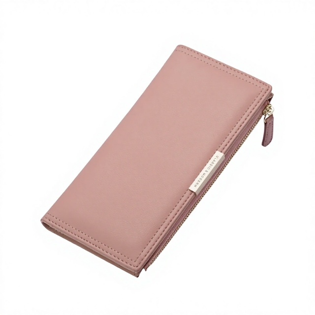 Zenos a Long Korean-style Wallet with Multiple Compartments, Zipper Pocket, and a Women's Wallet Clutch