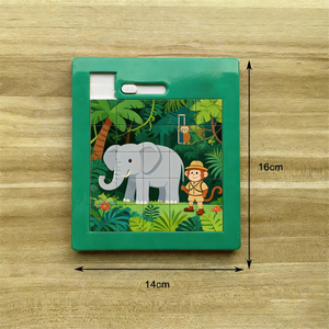 Cadeaux promotionnels personnalisés avec motif imprimé par transfert thermique, mini puzzle coulissant, jouet de puzzle coulissant carré en plastique avec animaux de dessin animé - Product Image 3
