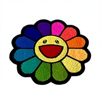 Anpassbare Form Moderner Blumen-Teppich aus Wolle/Alpaka/Acryl Rutschfest Haustierfreundlich Handgefertigt für Wohnzimmer Schlafzimmer