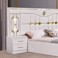 Ensembles de Chambres à Coucher Royales de Luxe Grand Format, Meubles de Chambre Turcs Dorés Élégants avec Miroirs et Éclairage LED, Prix Abordables