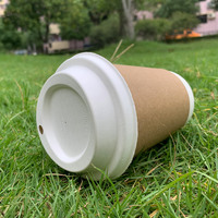 Couvercle de tasse en bagasse biodégradable 62mm 73mm 80mm 90mm, couvercle de tasse à café en pulpe de canne à sucre moulée compostable, vente en gros