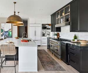 Armoires de cuisine modernes, modulaires, en bois, étanches, avec design 3D, pour villa, centre commercial, salle à manger - Product Image 4