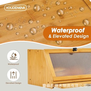 Boîte à pain en bambou Dongjie 39x25x19cm avec couvercle transparent pour le rangement en cuisine - Product Image 4