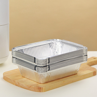 Conteneur en aluminium inoxydable rectangulaire jetable pour la restauration, adapté aux aliments
