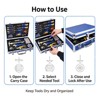 Juego de Herramientas Manuales Resistentes de 25 Piezas, Caja de Almacenamiento de Aleación de Aluminio, Kit de Herramientas Manuales para Reparaciones y Mantenimiento del Hogar y Taller