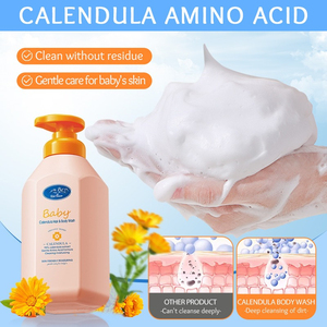 Gel douche moussant pour enfants, à base d'acides aminés d'orange biologiques, doux, nourrissant et antibactérien - Product Image 4