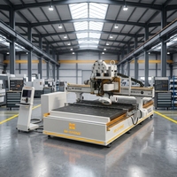 Centre d'usinage CNC industriel 5 axes MS50 2137 pour le travail du bois, le mobilier, le MDF, l'acrylique, le mousse et les moules, avec changeur d'outils automatique 12 pièces