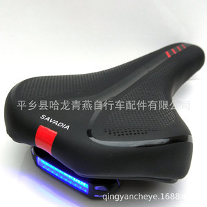 Savadia <b>Bicycle</b> Saddle With Taillight Comfortable Mountain Bike Seat Black Red Blue <b>Lighted</b> Cycling Accessory - Product Image 4