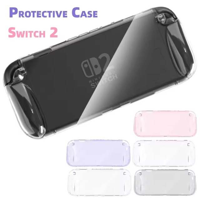 Anti-Scratch Transparent Protective Case for Nintendo Switch 2 2025 Clear TPU Cover Protector Ergonomic Grip Cover for Switch 2