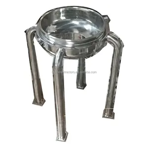 SS304 12inch Rounded jacketed reducer Shatter Platter with 6" bottom opening and 18" legs