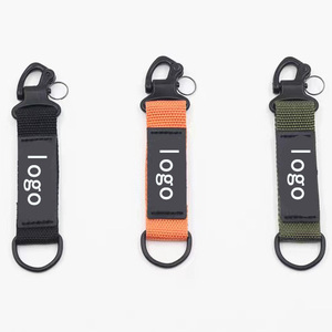 Llavero de nailon personalizado, soporte de tela para llaves, accesorios para llaves de coche y exteriores con parche de goma, cordón de muñeca, cadena para llaves - Product Image 1