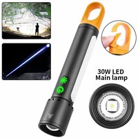 Lampe torche X725 Zoom avec batterie 21700 3500mAh, charge Type-C, lumière latérale, multifonctionnelle, lumière puissante pour le camping