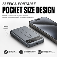 Neue Ultraflache Digitale Anzeige Magnetische Kabellose Powerbank 5000mAh/10000mAh Aluminiumlegierung 20W PD Schnellladung Powerbank