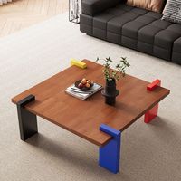 Ensemble de tables basses carrées de style minimaliste nordique moderne, en bois massif de luxe, pour salon, design de meubles créatif pour la maison