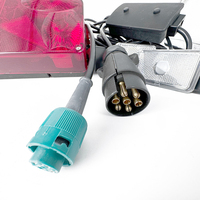 Nuevo Kit de Luces LED para Remolque, Rectangulares, de Freno, Direccional y Matrícula, para Remolque de Barco, 12/24V, Lente de PC, Arnés de Cableado