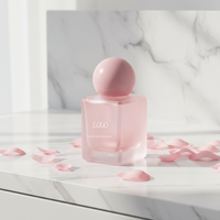 Emballage cosmétique personnalisé avec logo, flacon de parfum de luxe en verre givré avec pompe pulvérisatrice, vide, 30 ml, 50 ml, 100 ml avec boîte