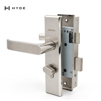 Ensemble de serrures à mortaise HYLAND OEM en acier inoxydable 304 avec poignée intérieure à levier et cylindre, finition brossée