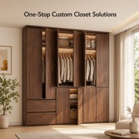Système de dressing ouvert en chêne massif pour chambre à coucher, avec tiroirs, idéal pour la buanderie, les chambres d'hôtel et les armoires de chambre.