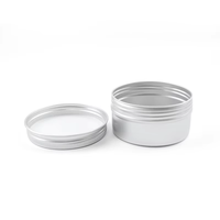 Pot en aluminium sans soudure avec couvercle à vis pour cosmétiques, 5ml, 10ml, 15ml, 30ml, 50ml, 60ml, 100ml, 120ml, 150ml, 250ml