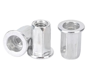 Venta de Fábrica: Tuerca Remachable Hexagonal de Cabeza Plana de Aluminio, Tuerca Remachable Hexagonal con Orificio Pasante M4x11mm - Product Image 1