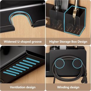 Support mural simple pour brosses à dents et sèche-cheveux, en aluminium, pour salle de bain, vente chaude - Product Image 6