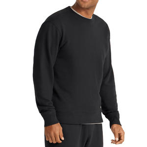 Sweat-shirt élégant à col en O avec ourlet côtelé et manches longues, idéal pour une pratique sportive quotidienne ou un style week-end décontracté - Product Image 3