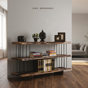 Modern <b>Rustic</b> Freestanding Double-Sided Metal Frame <b>Bookcase</b> & Office Organizer Multifunction Design 60x40x30cm for Home Office - Product Image 2