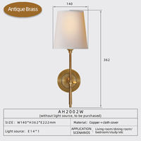 Lámpara de Pared Decorativa LED de Estilo Americano XZ, Moderna, para Lectura en la Habitación, de Latón, para Interiores, Diseño Decorativo