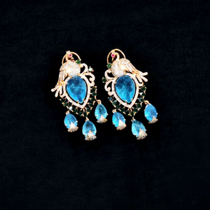 Pendientes Colgantes de Lujo con Circonita Cúbica, Diseño de Gota de Agua, Chapados en Oro, para Mujer, Joyería de Fiesta - Product Image 1