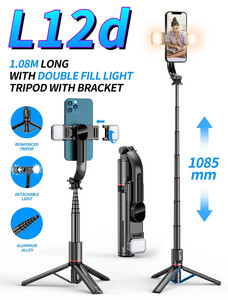 L12d <strong>3</strong> in 1 Double LED Fill Light Blue Tooth Remote Selfie Stick Tripod for Smartphone - Product Image 2