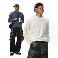 Pull col roulé en coton uni pour homme, style urbain, nouvelle collection automne '26, rétro, pour le quotidien, couche de base, antibactérien, coupe ample